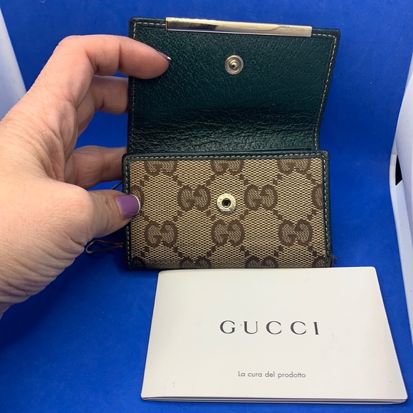 Gucci Vintage Green and Brown key holder wallet - Picture 1 of 9